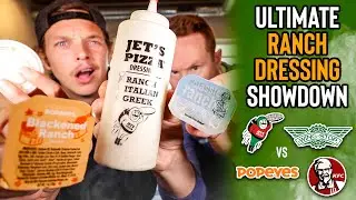 The Ultimate Ranch Dressing Showdown | Jet's vs Wingstop vs Popeye's vs KFC | *BLIND TASTE TEST*