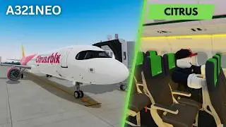 ROBLOX Airline Review: CitrusJet RBLX A321NEO Economy Class | Virtual Flight Simulator Roleplay