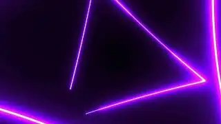 4k TV Purple triangle metallic Neon tunnel Abstract background video loop, no copyright