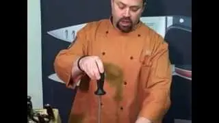 Как заточить ножи с помощью 10-дюймового алмазного овального стержня