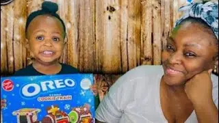 Making a Oreo gingerbread train