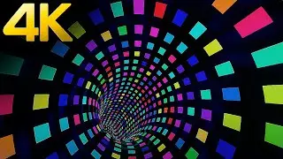 4k Screensaver || Neon Light Tunnel Party Disco TV background Video Loops Seamless Animation