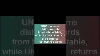 UNION and UNION ALL #sqlinterviewquestions #bigdata #setoperations #mysql #frequentlyaskedquestion