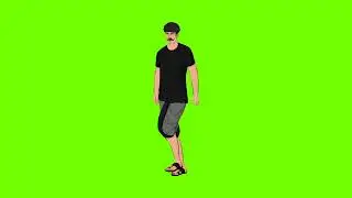 Cartoon material men walk green screen video #cartoon 