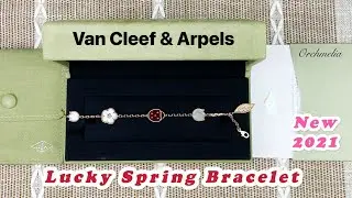 VCA Lucky Spring Bracelet 5 Motifs . Rose Gold . MOP Onyx