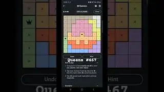 LinkedIn Queens #467 Today's Solution #queens #puzzle #gameshorts #10thaug25