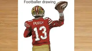 How to draw Brock Purdy from San Francisco back| How to draw Rugby player | Rugby drawing|nfl