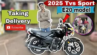 2025 TVS SPORT E20 MODEL || taking delivery || mileage ka baap ye nhi liye to kya liya || vlog ❤️