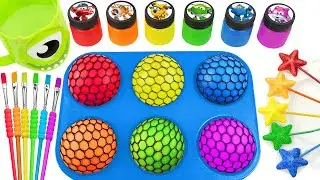 Oddly Satisfying Video l Making DIY Cutting Rainbow Candy Balls Slimes Sprunki & Mixing Colors ASMR