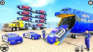 Police Car Transporter 2022 - Transporting Police Vehicles in Cargo Plane#3 - Android Gameplay