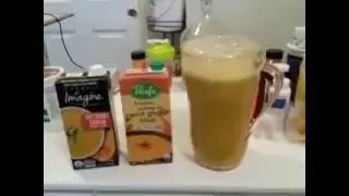 Soup flavored flax milk made from whole seeds or ground meal.