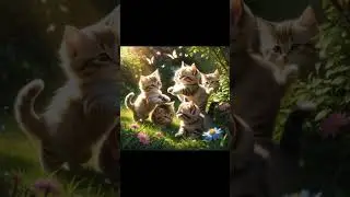 Whiskers in Wonderland:Playful Kittens in a Sunlit Garden|#KittenParadise #GardenCats #FluffyFriends