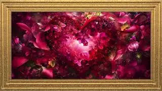 Valentine&rsquo;s Heart Made of Flowers Collage Art 4K &ndash; Romantic Floral Wall Display for Frame TV