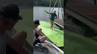Man Jumps on Floating Mat... Instantly Regrets It! 😂🌊 #PoolFail