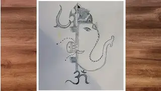 Beautiful Lord Ganesha Pencil Sketch | Ganpati Drawing with Om & Trishul | Art Video🙏🙏🙏🙏🙏🙏🙏