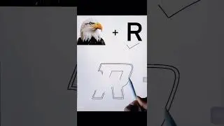 How to create logo design | eagle + R #logo #drawing #shorts