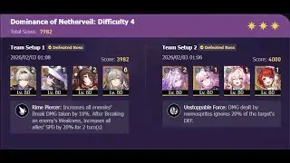 [HSR] AS v3.8 Kafka & Pollux 7982 pts | 10 Cost Firefly 3982 pts & 13 Cost Castorice 4000 pts