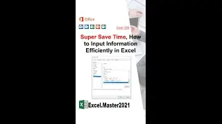 099  Input Information Efficiently in Excel #shorts #youtubeshorts