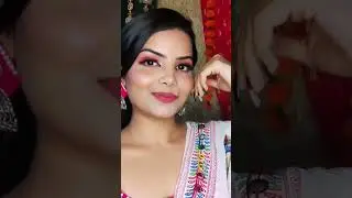 Pari hoon main🧚&zwj;♀️ Pink monochrome look |Durga puja|Navratri|Garba #shorts #festivemakeup #makeup