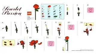 LEGO Instructions - Botanicals - REDROSE - Scarlet Passion - Valentine's Day Event