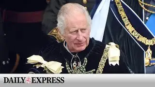Environmental message as Charles presented with Honours of Scotland