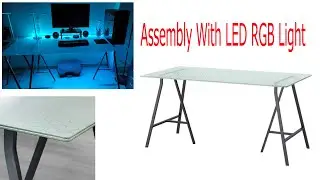GLASHOLM/LERBERG Ikea Office Table Assembly RGB LED LIGHT