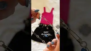 the EASIEST #diyjewelry I&rsquo;ve EVER made! 🧷💎 safety pin necklace #summeronshorts