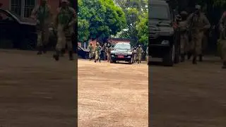 President Yoweri Museveni arrival at Bombo military barracks to commission cadet officers.Viva UPDF