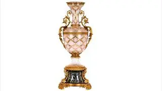 French 19th Century Louis XVI Style Cut Crystal Copper Lidded Vase 60x60x151cm GV.PG182