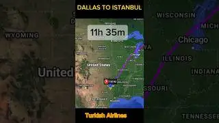 TURKISH AIRLINES DALLAS TO ISTANBUL flight Route Turkey || #shorts #flight #flightroute