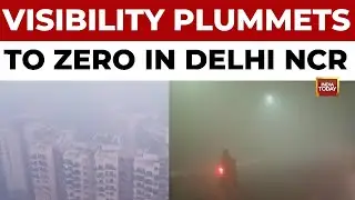 Delhi NCR Engulfed In Dense Fog As AQI Slips To 'Severe' Category | Zero Visibility Hits Capital