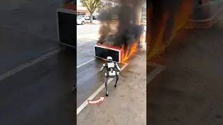 Heroic Robot Saves the Day! 🤖🔥 #shorts