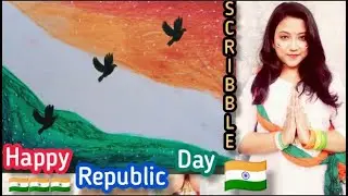 Republic Day Art - 26th January Art - Scribble - Tricolour Art - Oil Pastel Drawing - RepublicDayArt