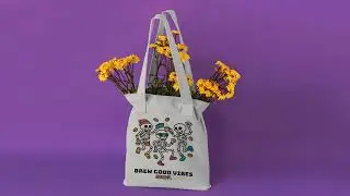 SBOF Tote &ndash; Brew Good Vibes Dancing Skeletons (Canvas) | Coo Coo&rsquo;s Coffee
