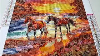 Diamond Art Sunset Horse Beach Design (Day 2)