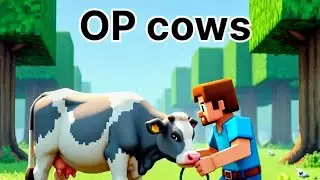 Minecraft but milking cows gives op items #game #minecraft #mod 