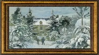 2 Hours Serene Vintage Winter Landscape – Peaceful   Ambient Framed TV Art Screensaver #screensaver