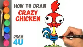 Learn How to Draw Crazy Chicken | 🐔 |  How to Draw a Hen Cartoon