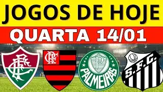 ⚽ JOGOS DE HOJE | ESTADUAIS 2026 | QUARTA 14/01/2026 | JOGOS DE HOJE