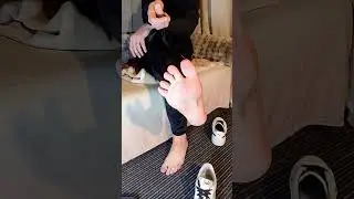 ASMR boys soft toe spread. Foot Reflexology 