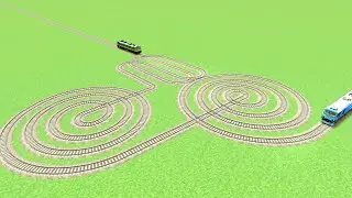 CROSSING SILDE CIRCLES LOOP TRACKS TRUN SHARP CURVE TRACK RAILROAD TRAIN SIMULATOR GAME SNAKE 
