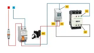 Magnetic contactor connection on a digital timer