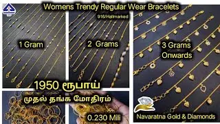 Womens Bracelets Starting at 1 Grams / Under Half Gram 916 Hallmarked Ring /Unbelivable Collections