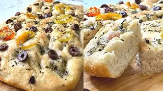Best Focaccia Recipe | Easy Homemade Thyme Rosemary hot pepper Olive Focaccia Italian Bread Recipe