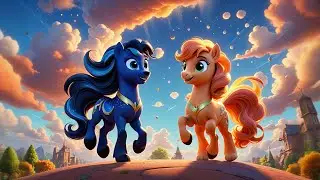 Three Magic Ponies Paint the Clouds | Colors Song for Kids | Nursery Rhymes and Learning Songs