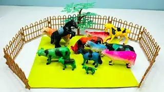 Cow Giraffe Elephant Tiger Panda Rhinoceros Animal Toys Asmr