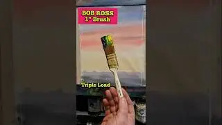 BOB ROSS 1 inch brush paint a wonderful happy tree #bobross #shorts