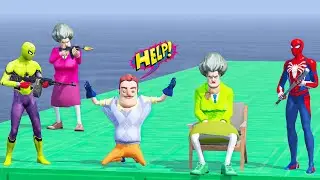 Scary Teacher 3D:Can Miss T & Hello Neighbor Escape Spidermen&rsquo;s Trap? Shocking Rescue Mission Begins