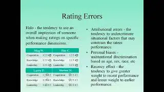 Performance Rating Errors Halo and Others