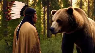 Native American Legacy I Unshakeable Spirit: Native American Powerful Encounter with Grizzly Bear
